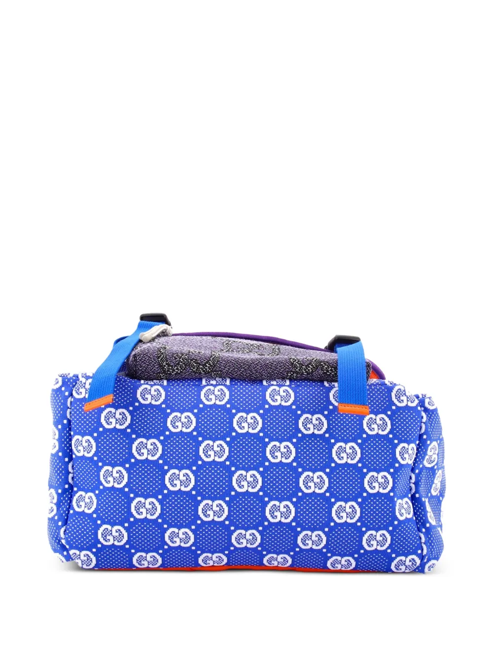 Panelled Double Buckle Gg Jacquard Nylon And Rubber Large Backpack