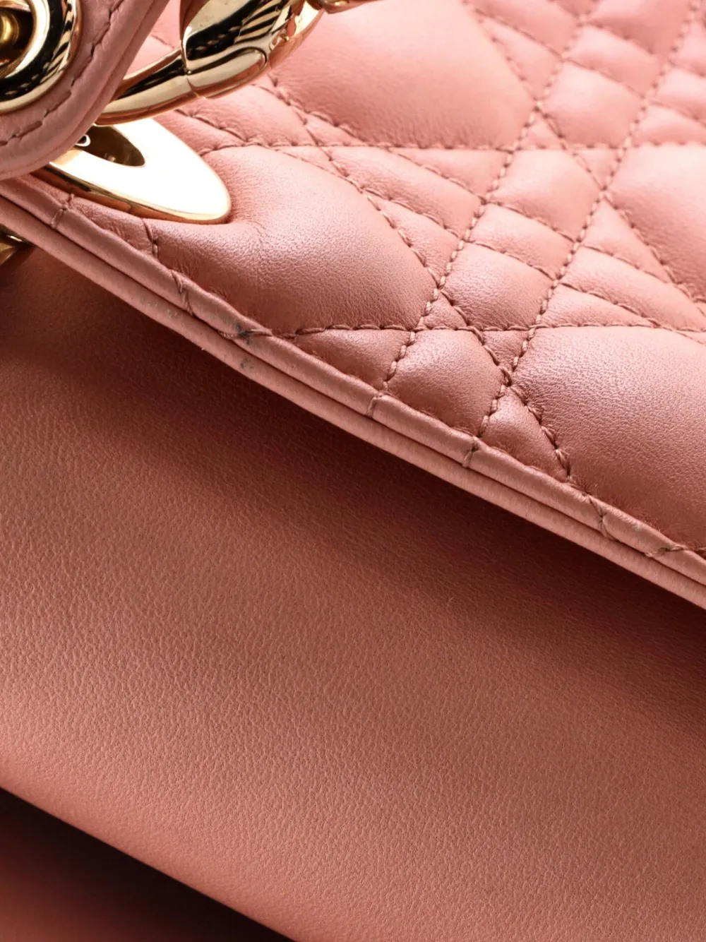 Pre-owned Dior Lady  Bag Cannage Quilt Gradient Lambskin Medium Satchel In Pink