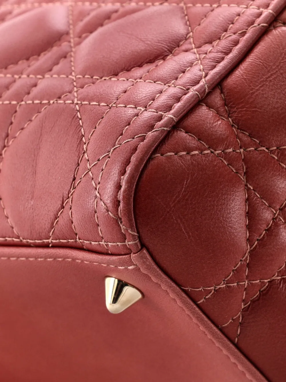 Pre-owned Dior Lady  Bag Cannage Quilt Gradient Lambskin Medium Satchel In Pink