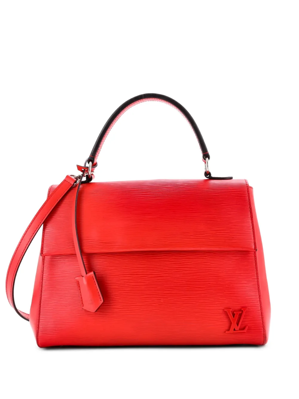 Pre-owned Louis Vuitton Cluny Top Handle Bag Epi Leather Mm Satchel In Red