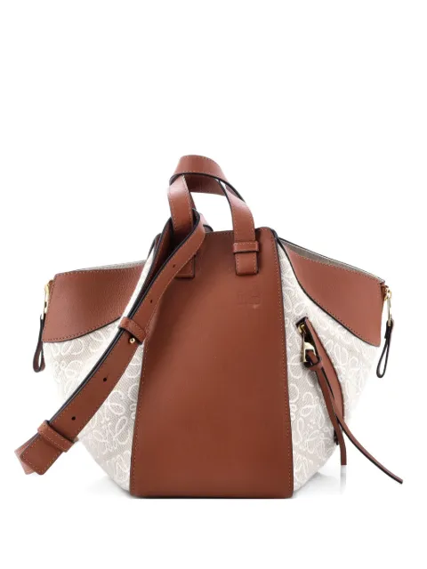 Loewe Pre-Owned Hammock Bag Leather and Anagram Jacquard Small shoulder bag