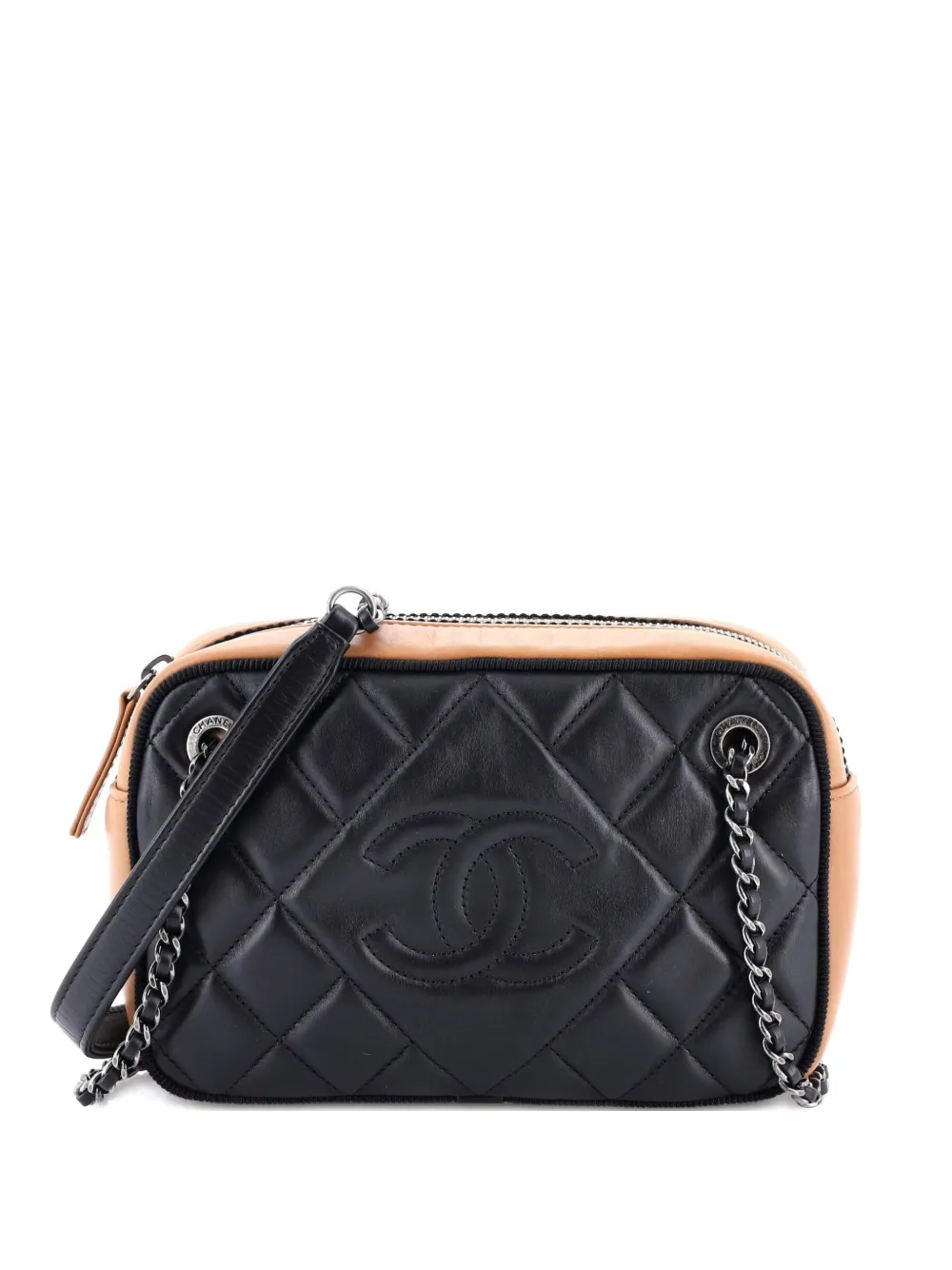 Pre-owned Chanel Ballerine Camera Case Bag Quilted Calfskin Small Crossbody Bag In Black