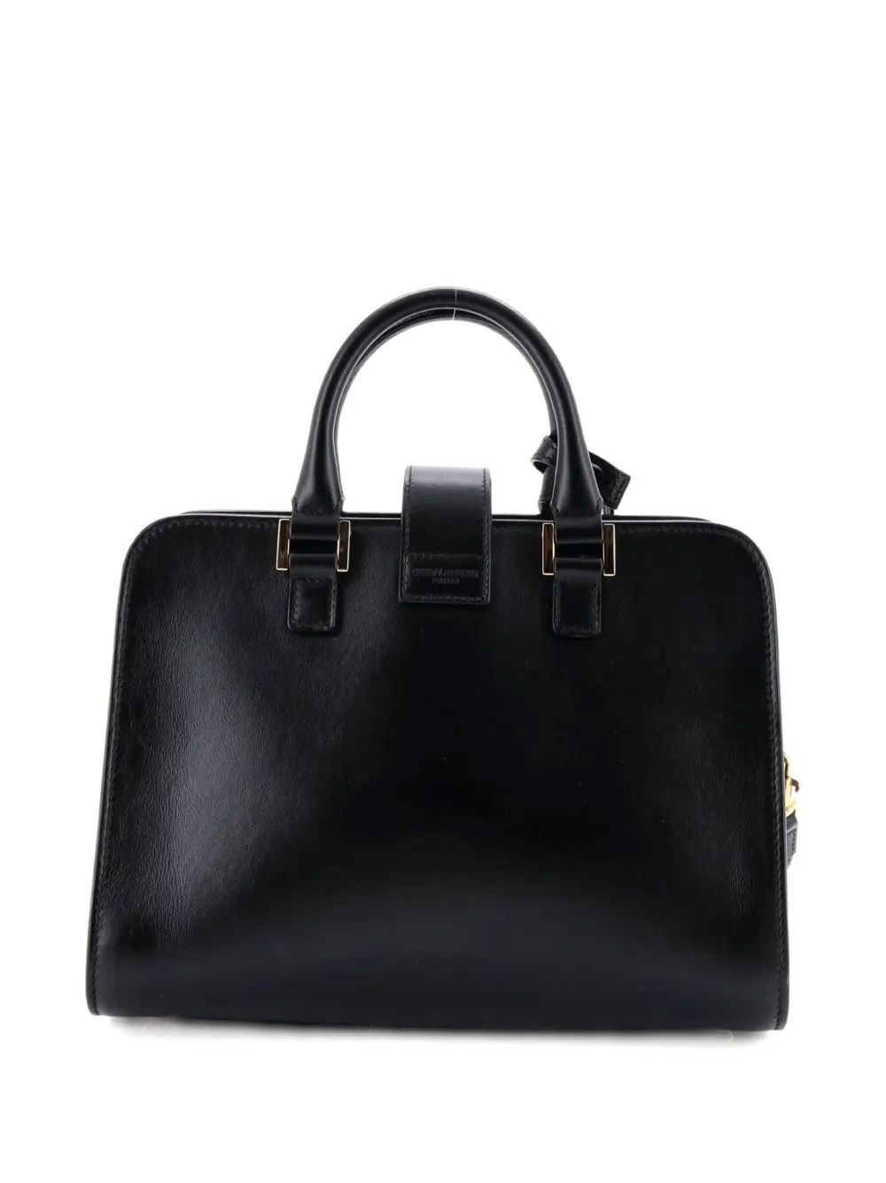 Pre-owned Saint Laurent Monogram Cabas Leather Baby Satchel In Black