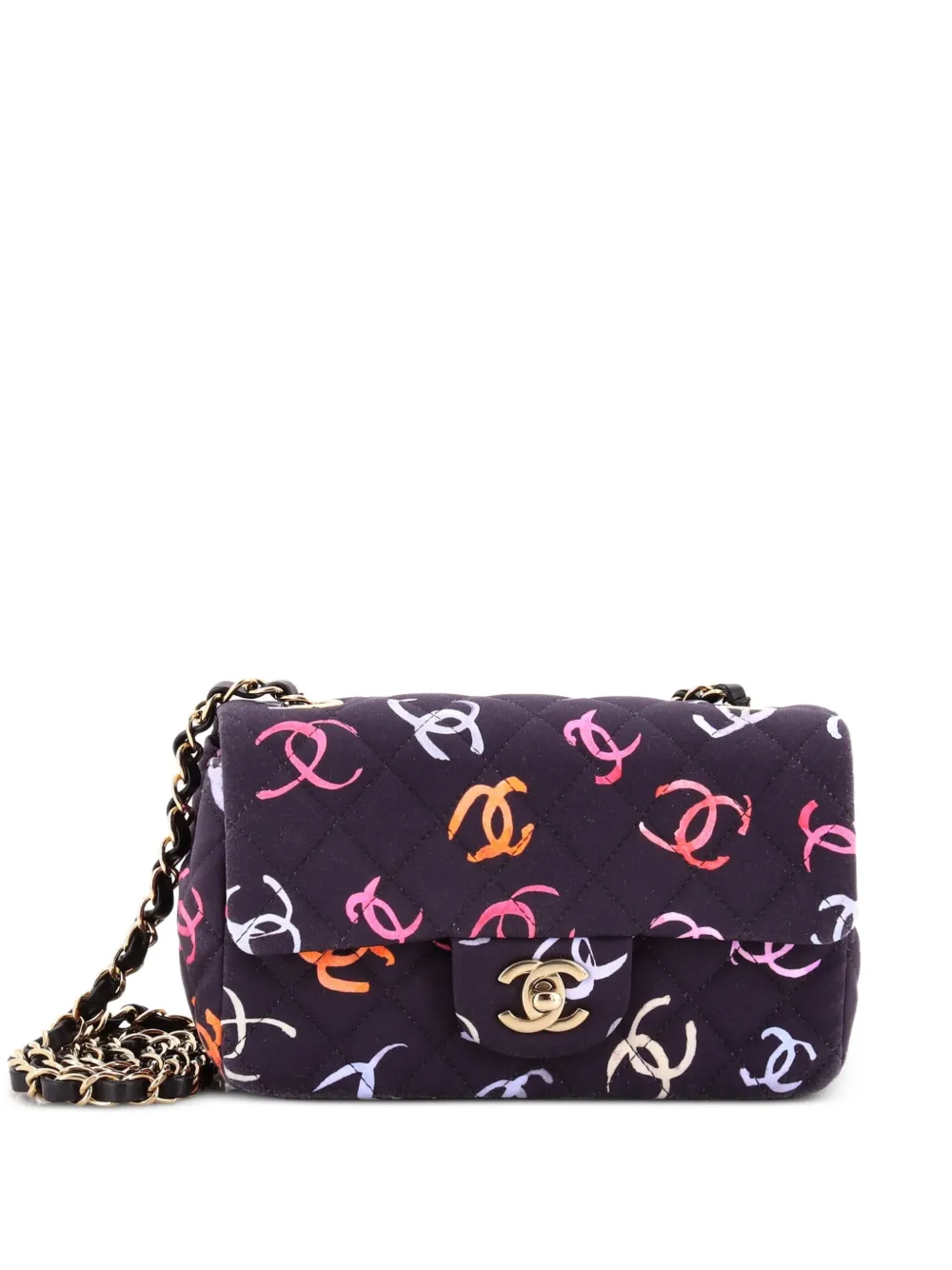 CHANEL Pre-Owned Classic Single Flap Bag Quilted CC Printed Fabric Mini shoulder bag - Multicolore