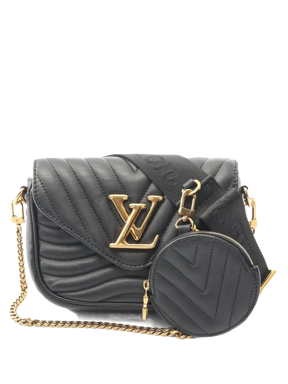 Pre-owned Louis Vuitton 2020 New Wave Multi Pochette Satchel In Black