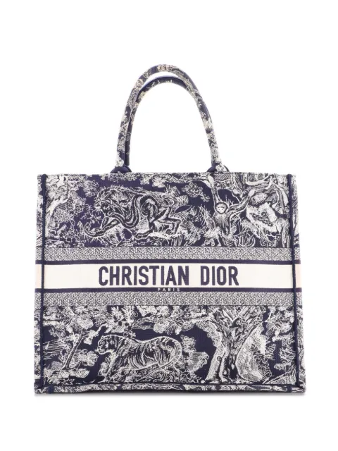 Christian Dior Pre-Owned Book Embroidered Canvas Large tote bag