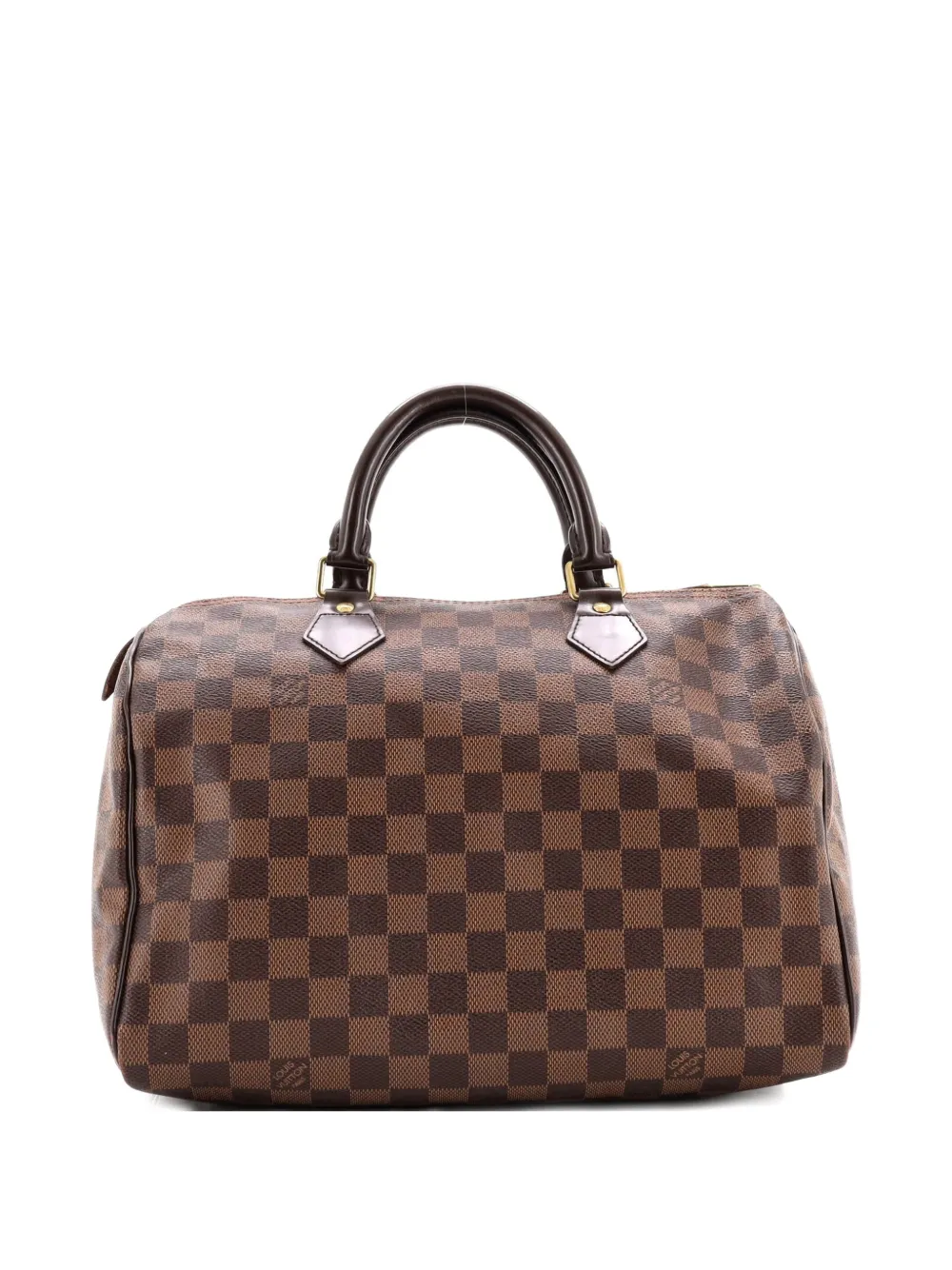 Pre-owned Louis Vuitton Speedy Handbag Damier 30 Satchel In Brown