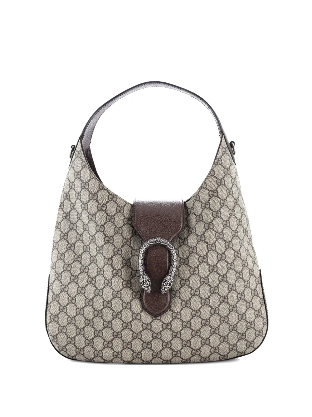 Pre-owned Gucci Dionysus Gg Coated Canvas Medium Hobo Bag In Brown
