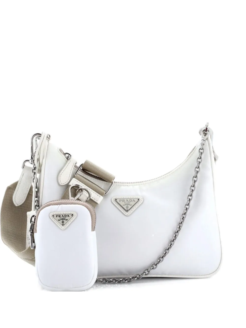 Prada Pre-Owned Re-Edition 2005 Shoulder Bag Tessuto Small crossbody bag | White | Image 1