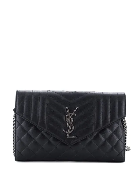Saint Laurent Pre-Owned Classic Monogram Envelope Satchel Mixed Matelasse Leather Small crossbody bag