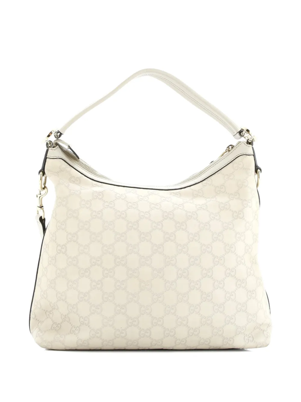 Pre-owned Gucci Linea A Ssima Leather Hobo Bag In Neutral