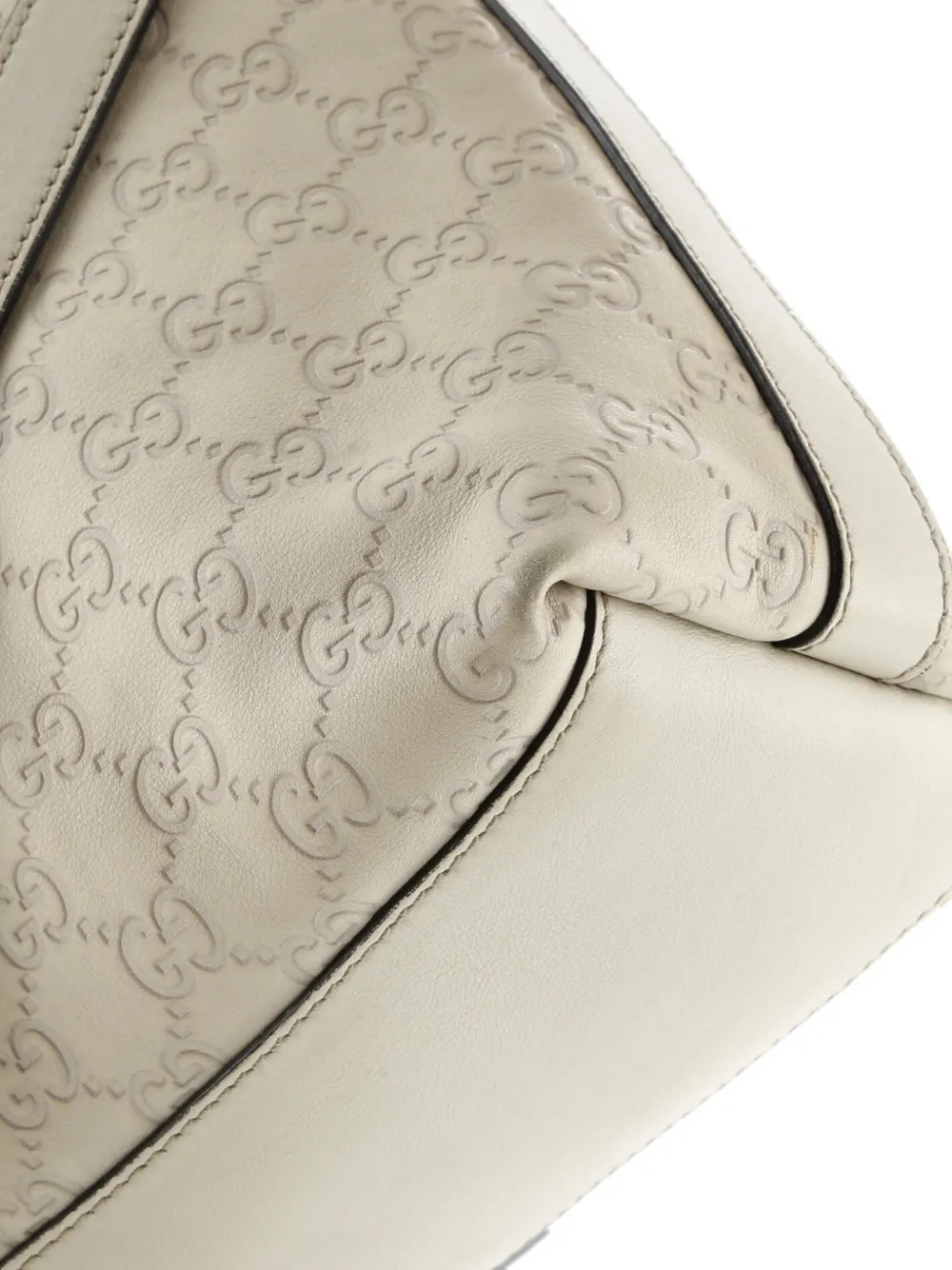 Pre-owned Gucci Linea A Ssima Leather Hobo Bag In Neutral