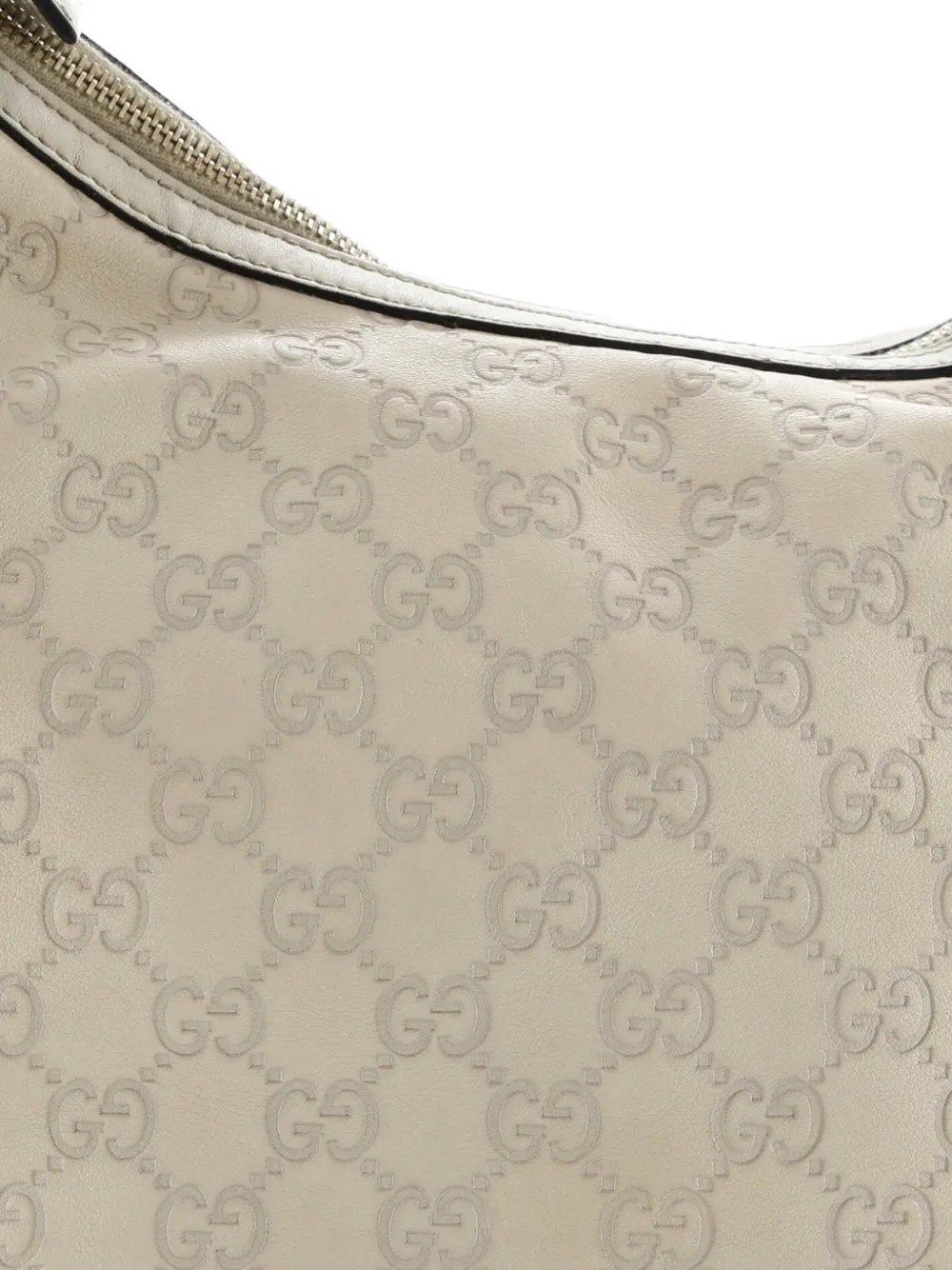 Pre-owned Gucci Linea A Ssima Leather Hobo Bag In Neutral