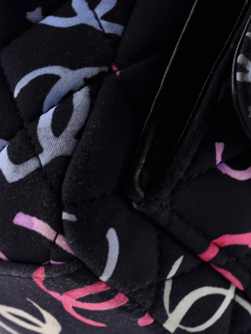 CHANEL Pre-owned Classic Cc Chain Pocket Quilted Cc Printed Fabric Mini Backpack In Blue