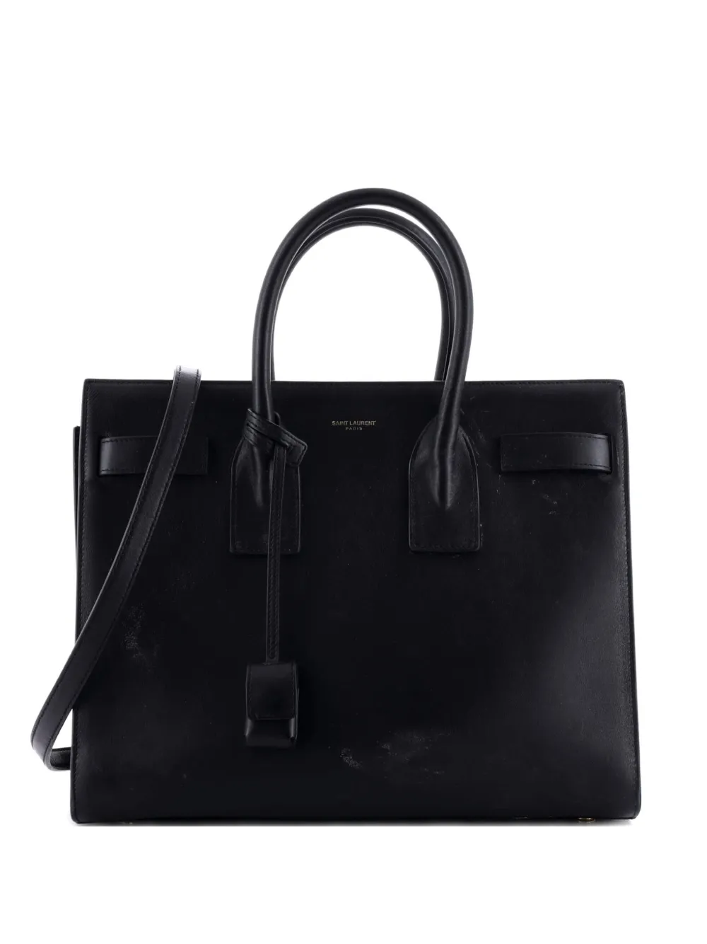 Pre-owned Saint Laurent Sac De Jour Bag Leather Small Satchel In Black