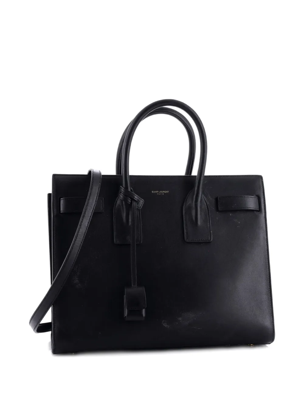 Pre-owned Saint Laurent Sac De Jour Bag Leather Small Satchel In Black