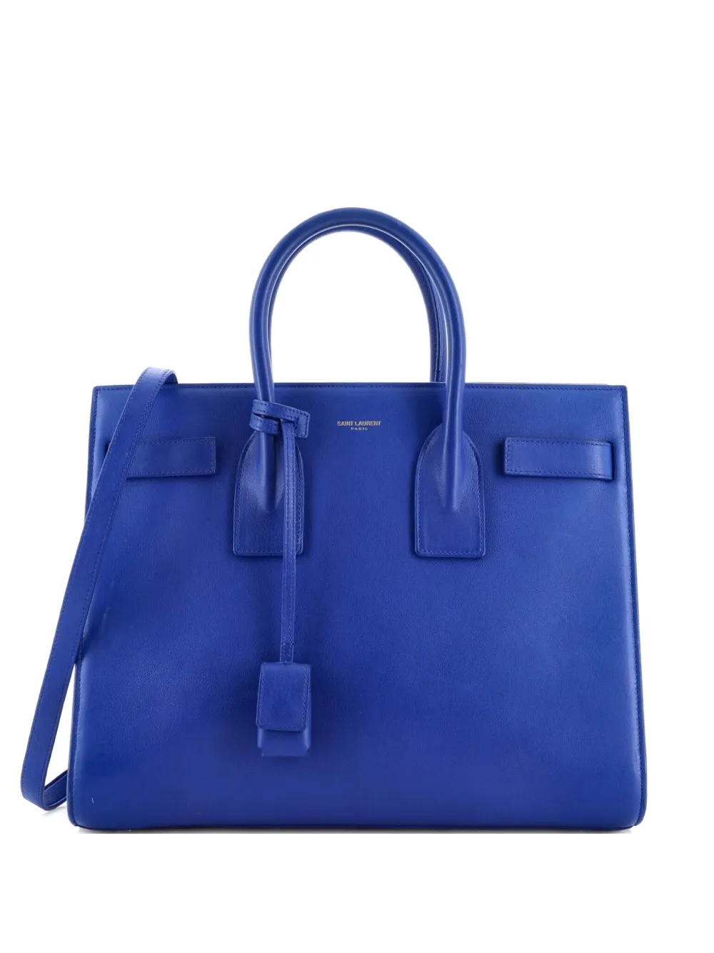 Pre-owned Saint Laurent Sac De Jour Bag Leather Small Satchel In Blue