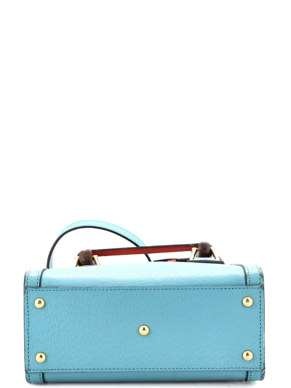 Pre-owned Gucci Diana Nm Bamboo Handle Tote Leather Mini Crossbody Bag In Blue