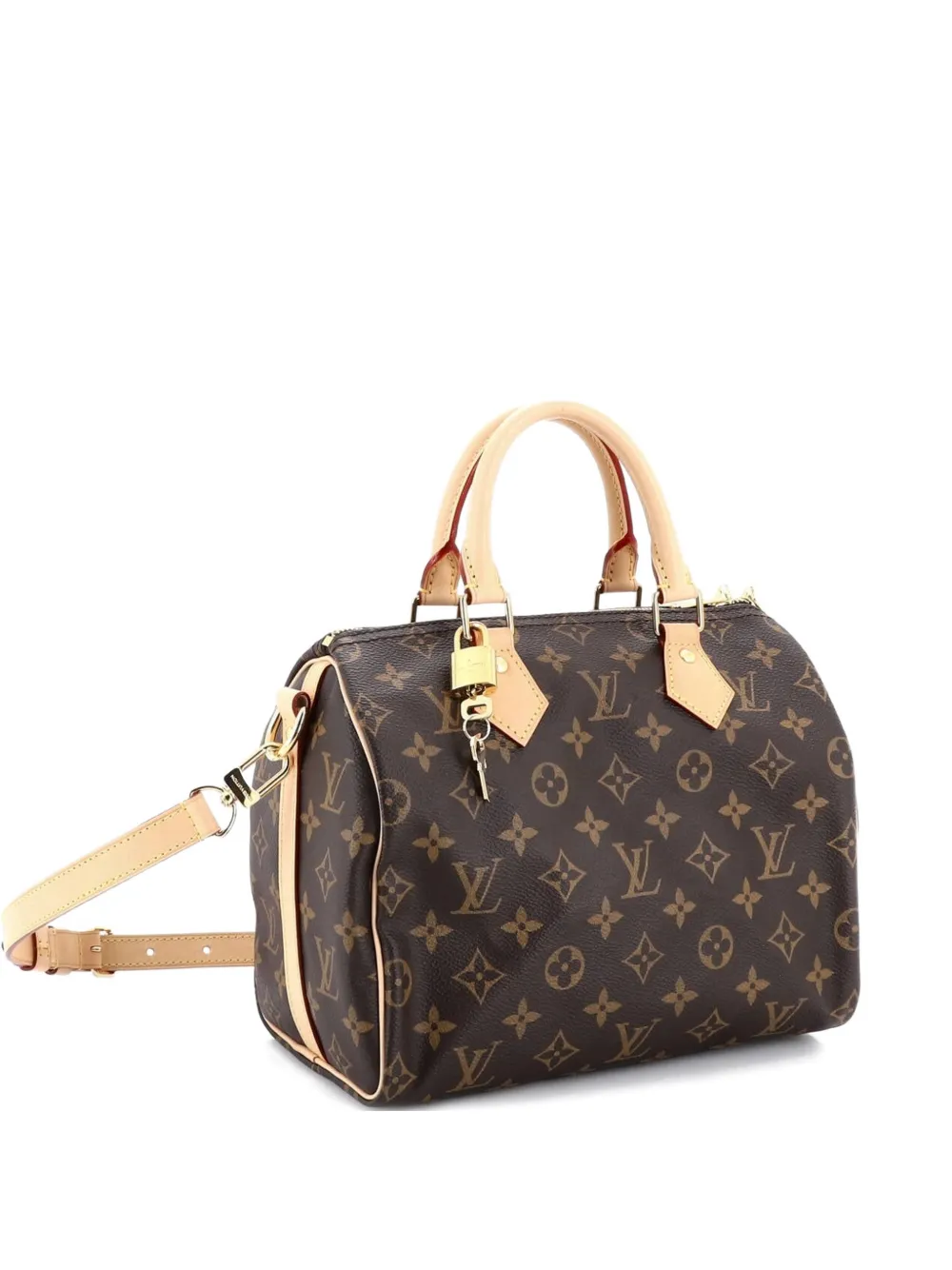 Pre-owned Louis Vuitton Speedy Bandouliere Bag Monogram Canvas 25 Satchel In Brown