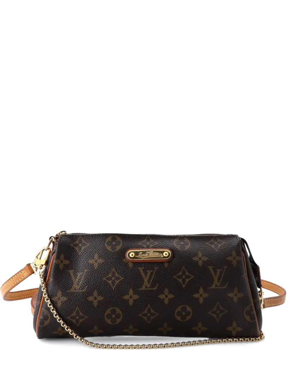 Pre-owned Louis Vuitton Eva Handbag Monogram Canvas Clutch Bag In Brown