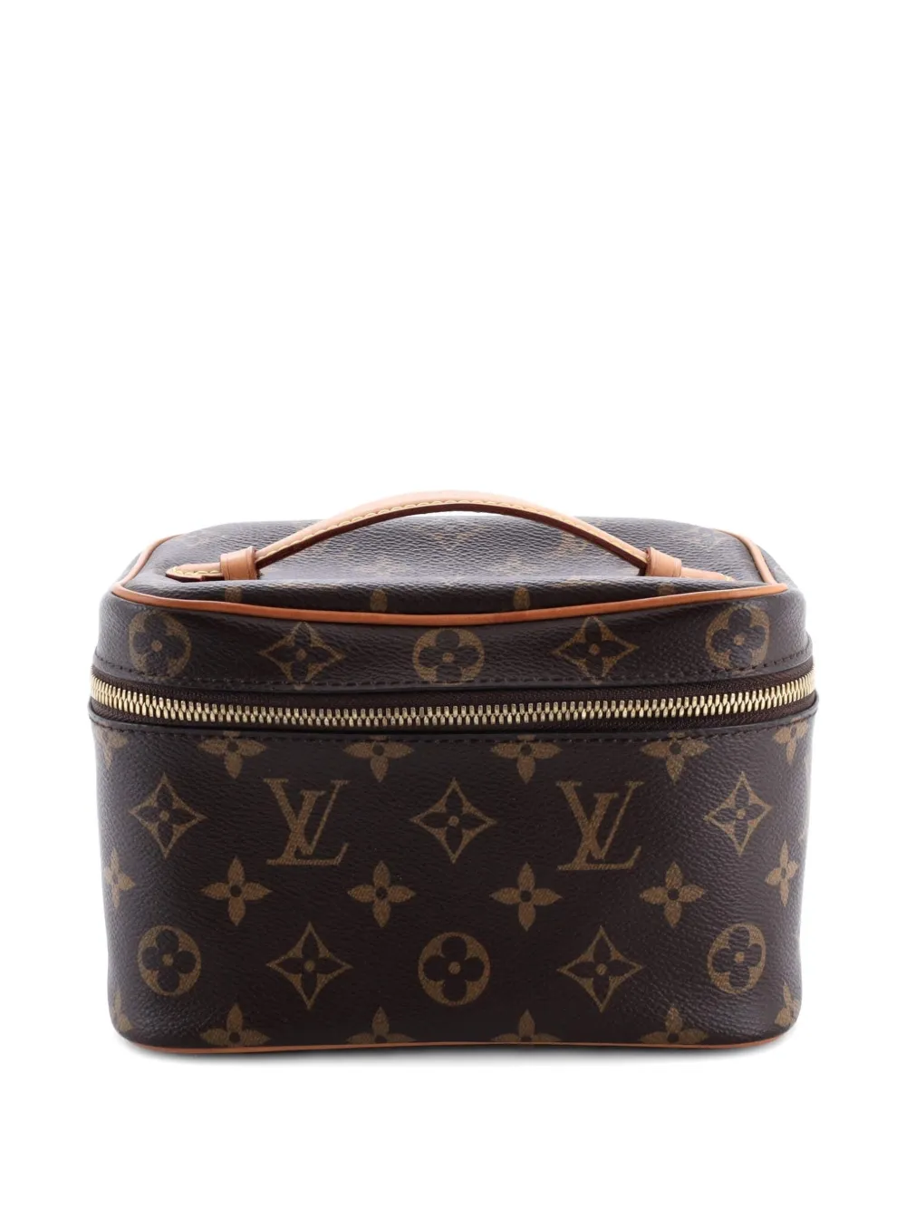Pre-owned Louis Vuitton Nice Vanity Case Monogram Canvas Mini Pouch In Brown
