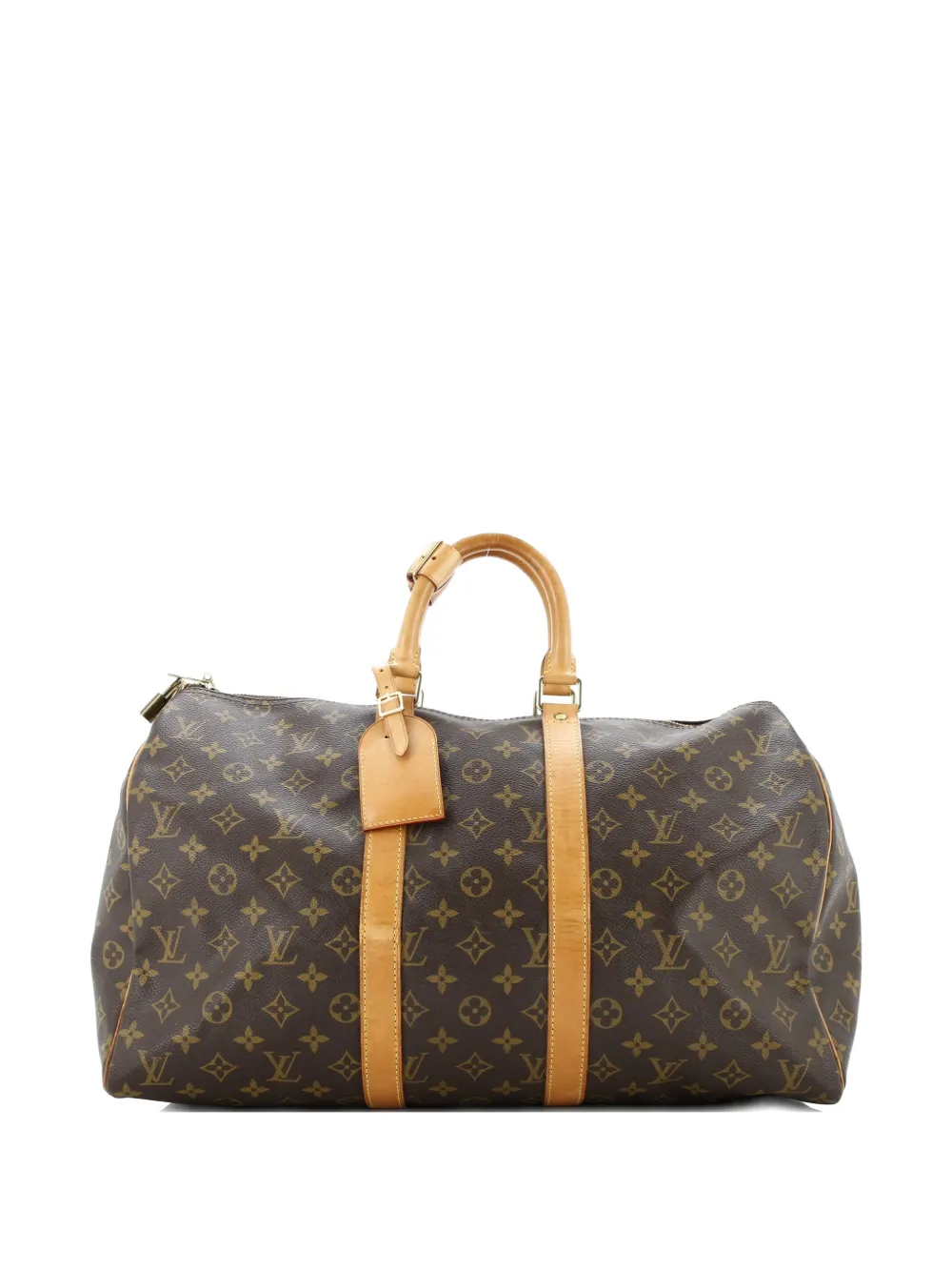 Pre-owned Louis Vuitton Keepall Bag Monogram Canvas 45 Satchel In Brown