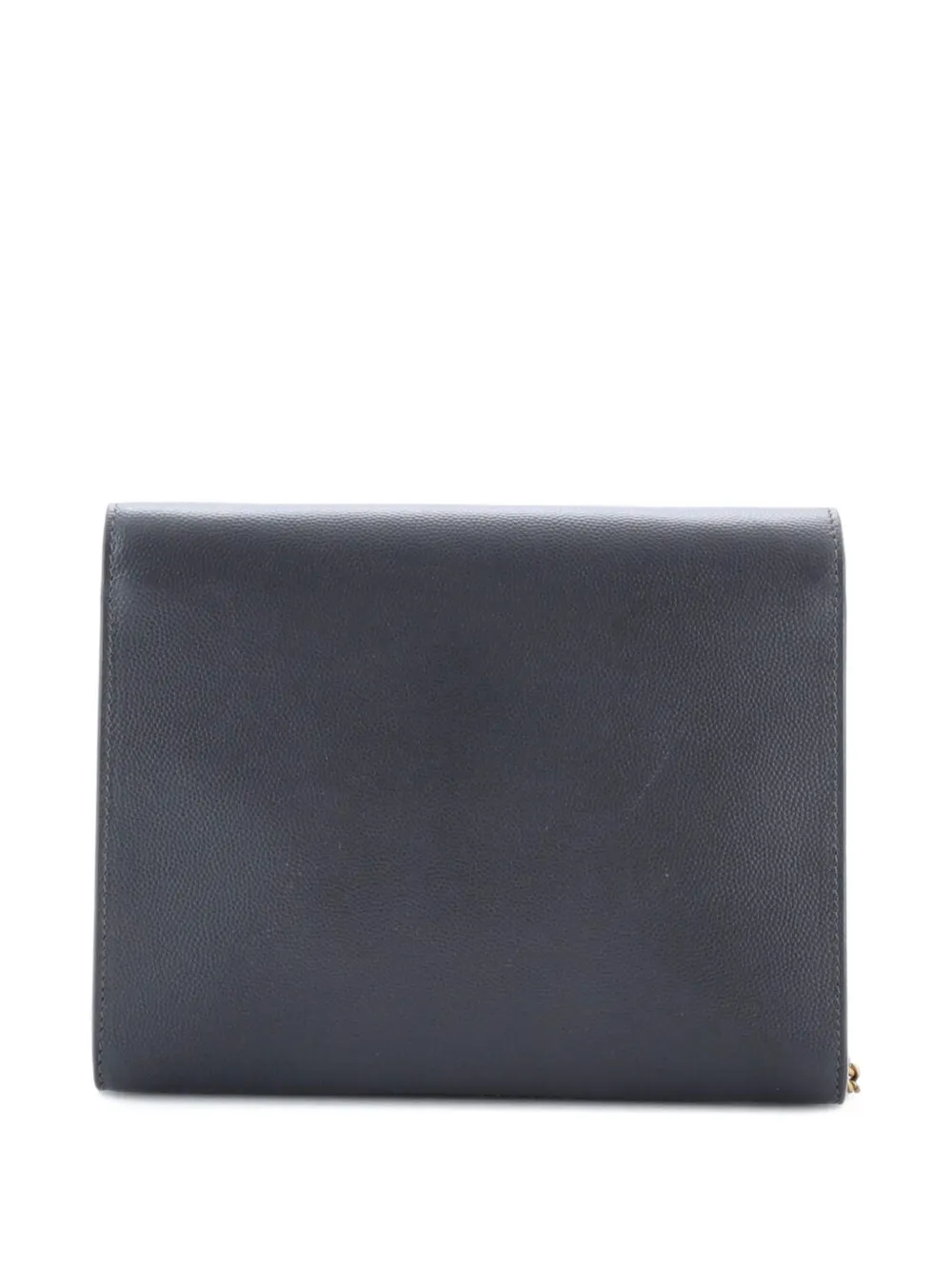 Pre-owned Saint Laurent Cassandra Chain Wallet Leather Mini Crossbody Bag In Gray