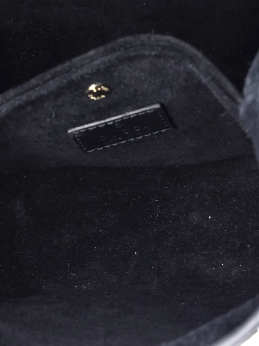 Emblem Leather Small Bucket Bag