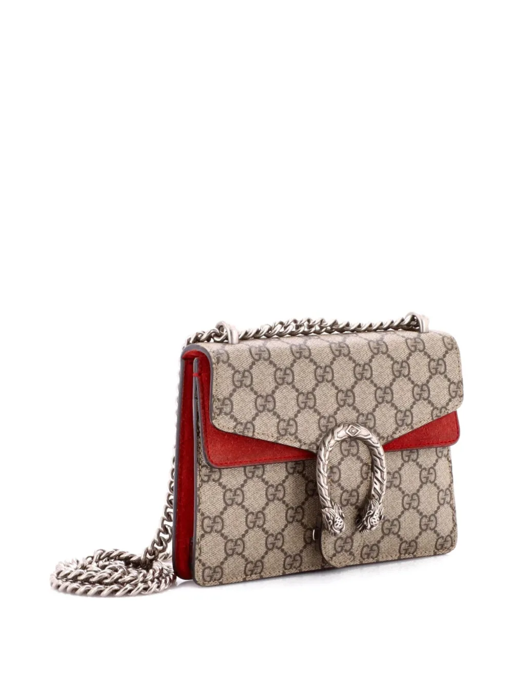 Gucci Pre-owned Dionysus Bag GG Coated Canvas Mini Crossbody Bag in Brown, view 3