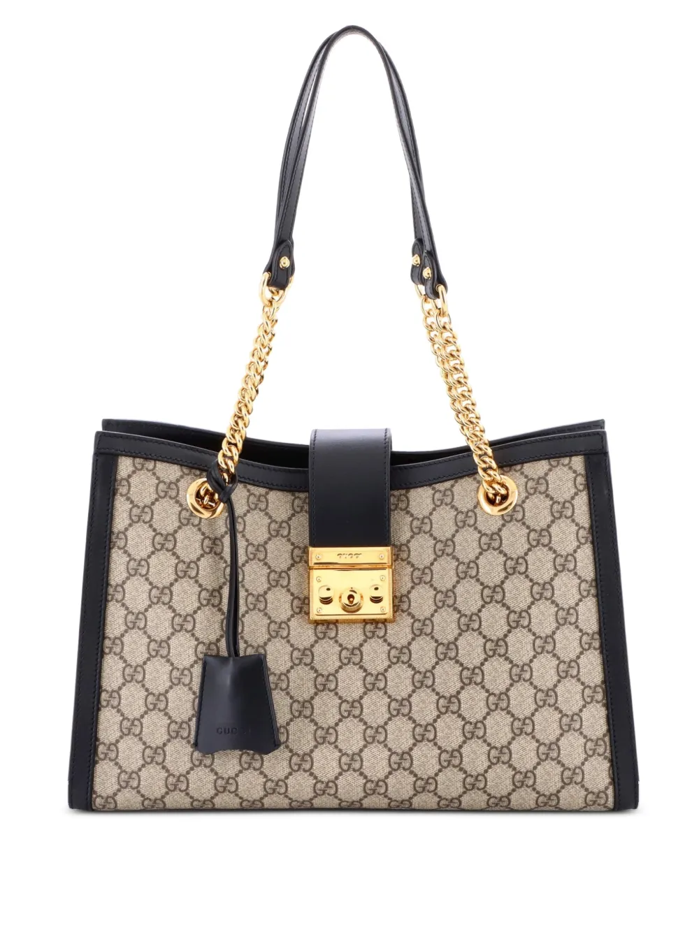 Gucci Pre-Owned Padlock Chain GG Coated Canvas with Leather Medium tote bag | negro | Image 1