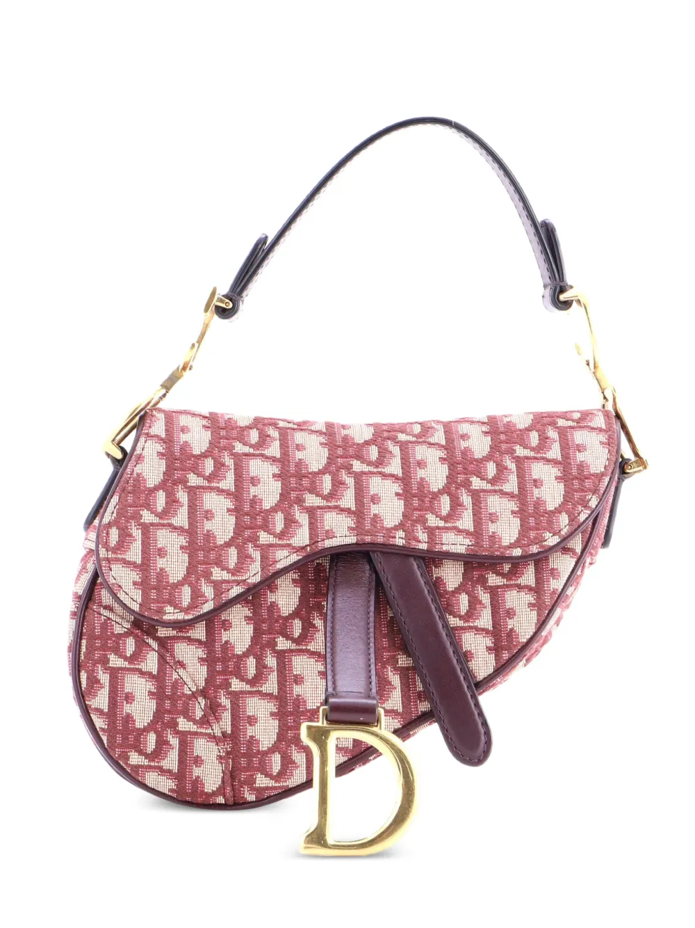 Christian Dior Pre-Owned Saddle Handbag Oblique Canvas Mini shoulder bag - Rosso