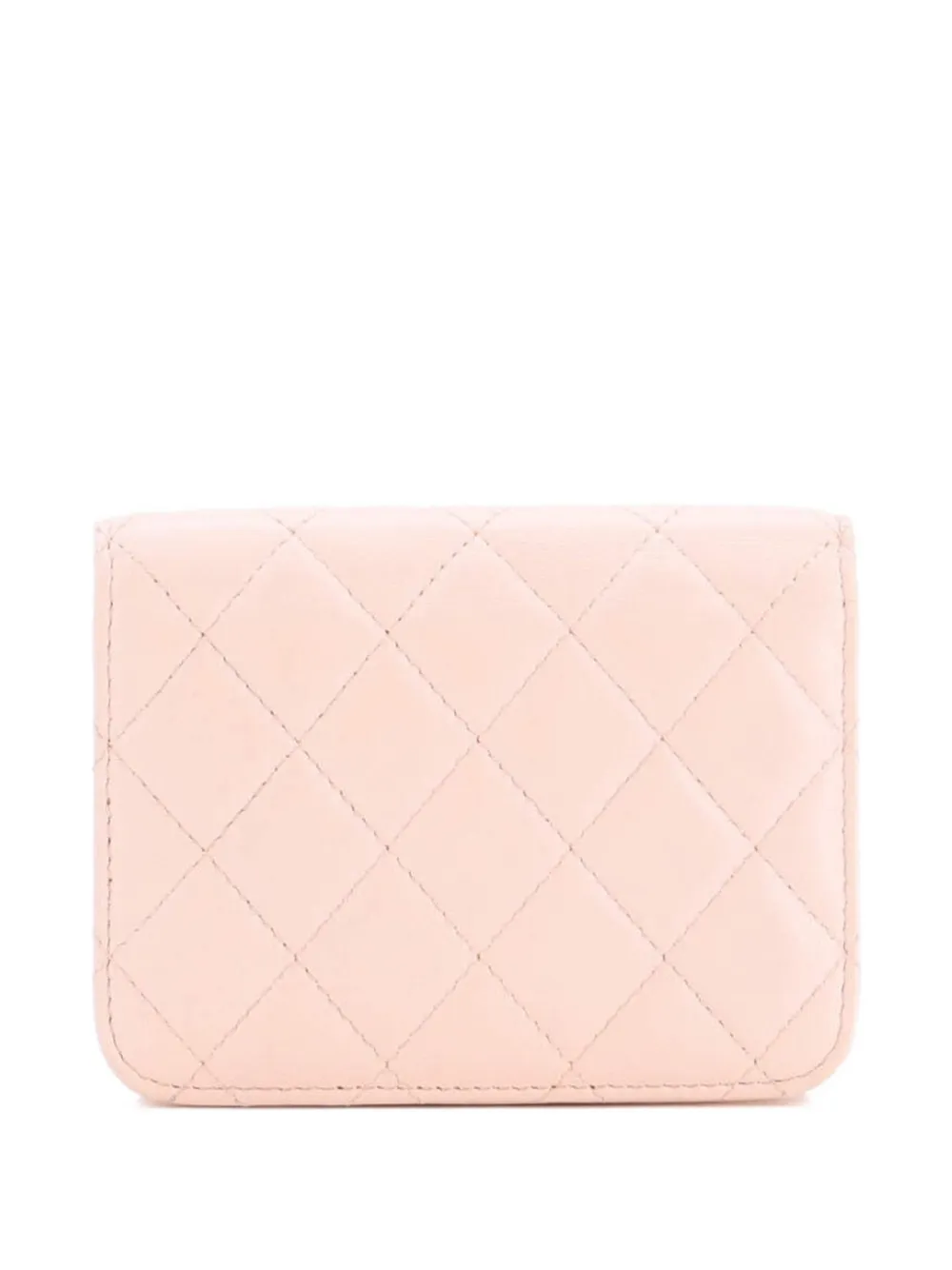 Pre-owned Chanel Pearl Crush Flap Clutch With Chain Quilted Lambskin Mini Crossbody Bag In Neutral