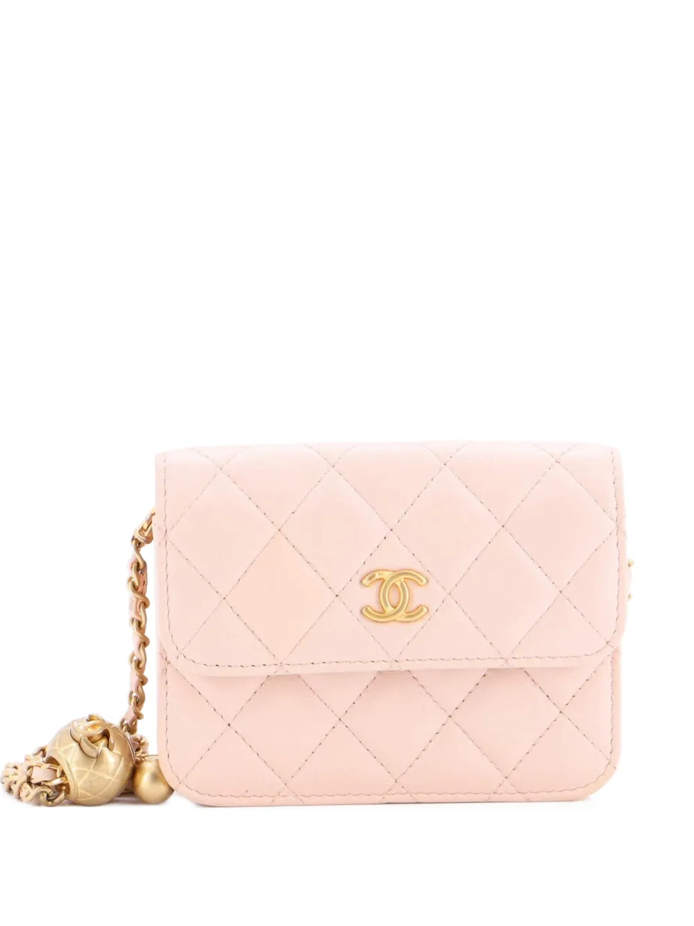 CHANEL Pre-Owned Pearl Crush Flap Clutch with Chain Quilted Lambskin Mini crossbody bag - Toni neutri