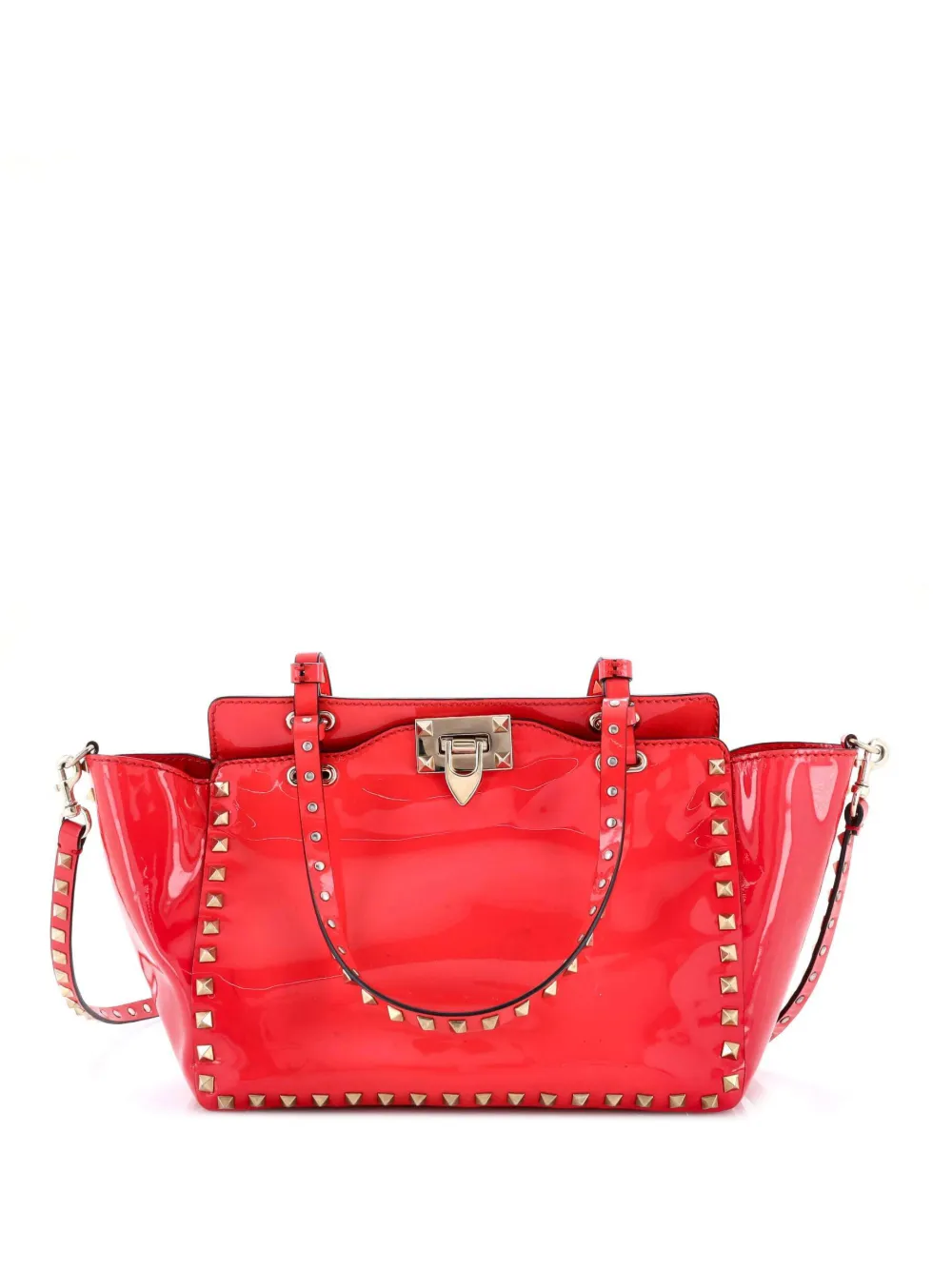 Valentino Garavani Pre-Owned Rockstud Tote Soft Patent Medium satchel - Rosso