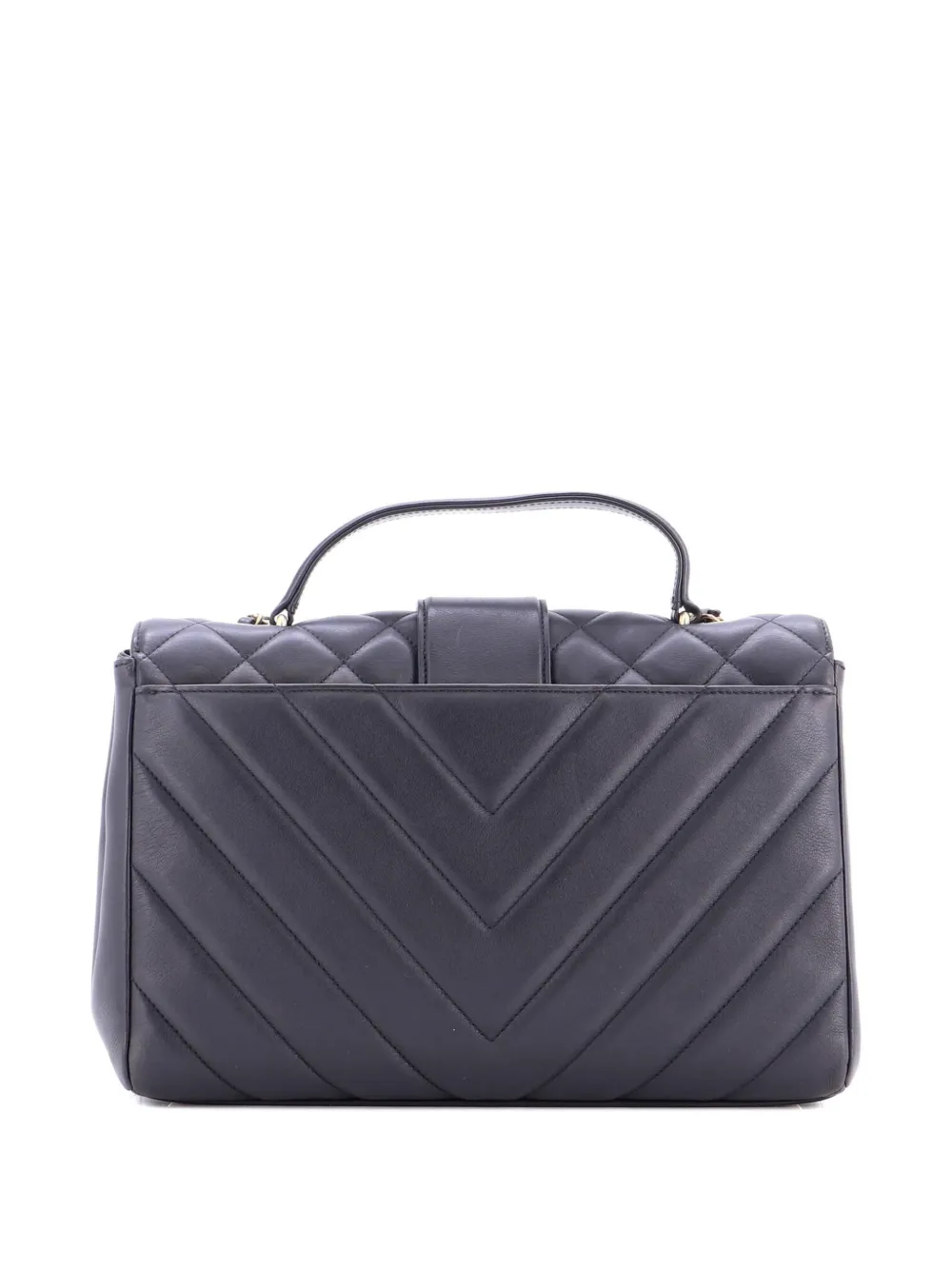 Pre-owned Chanel In The City Top Handle Flap Bag Mixed Quilt Calfskin Medium Shoulder Bag In Black