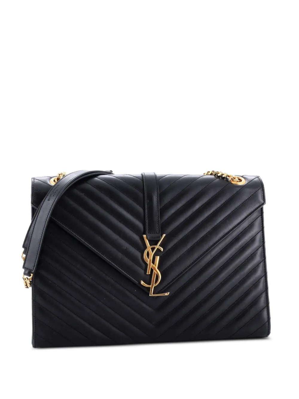 Saint Laurent Pre-Owned Classic Monogram Envelope Satchel Matelasse Chevron Leather Large shoulder bag | negro | Image 1
