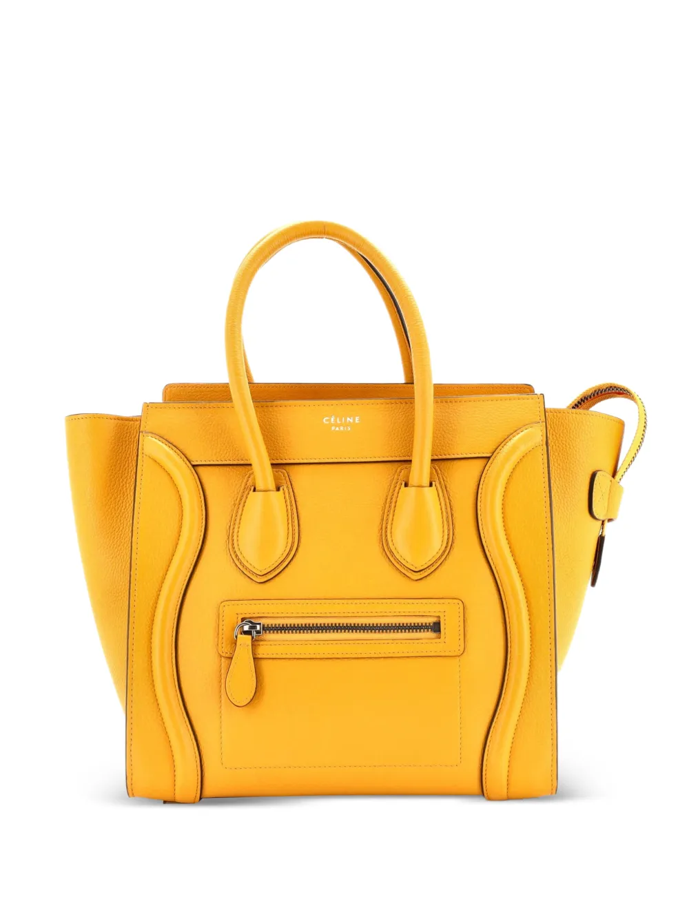 Celine Pre-Owned Luggage Bag Grainy Leather Micro tote bag - Giallo