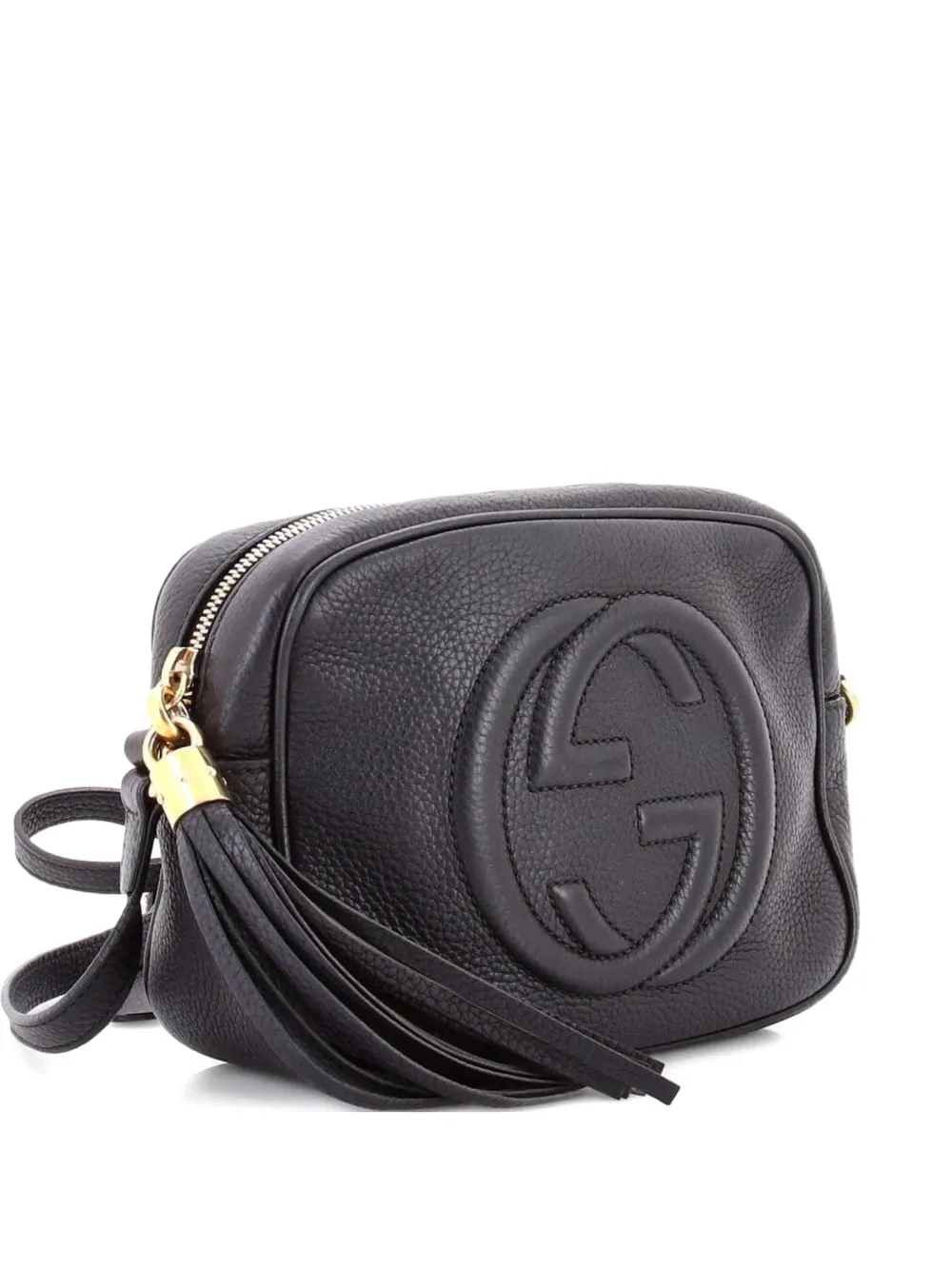 Pre-owned Gucci Soho Disco Leather Small Crossbody Bag In Black