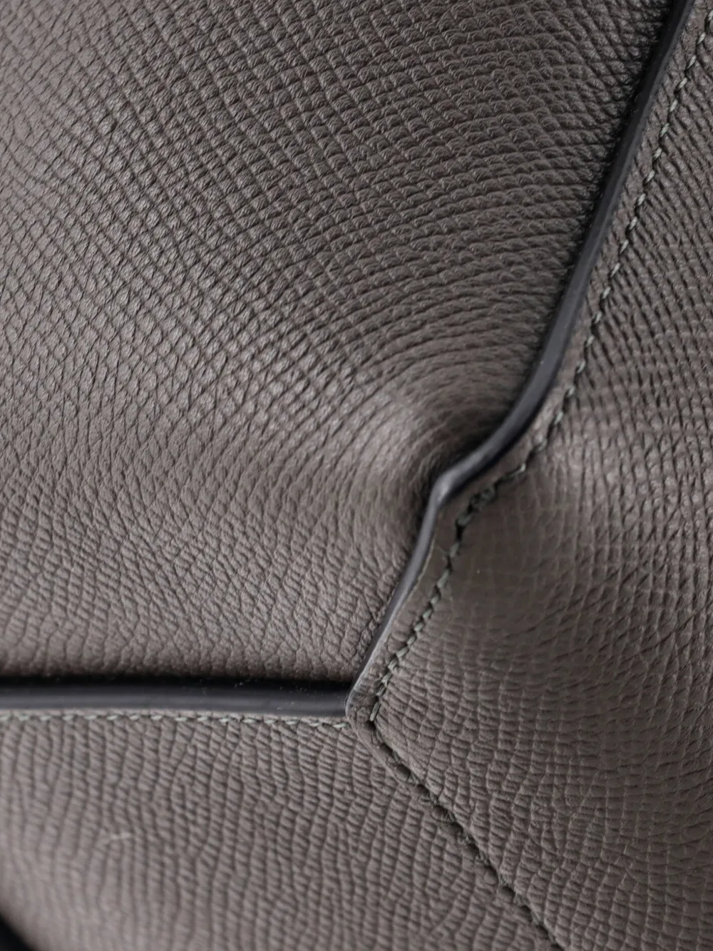 CELINE Pre-owned Belt Bag Textured Leather Micro Satchel In Gray