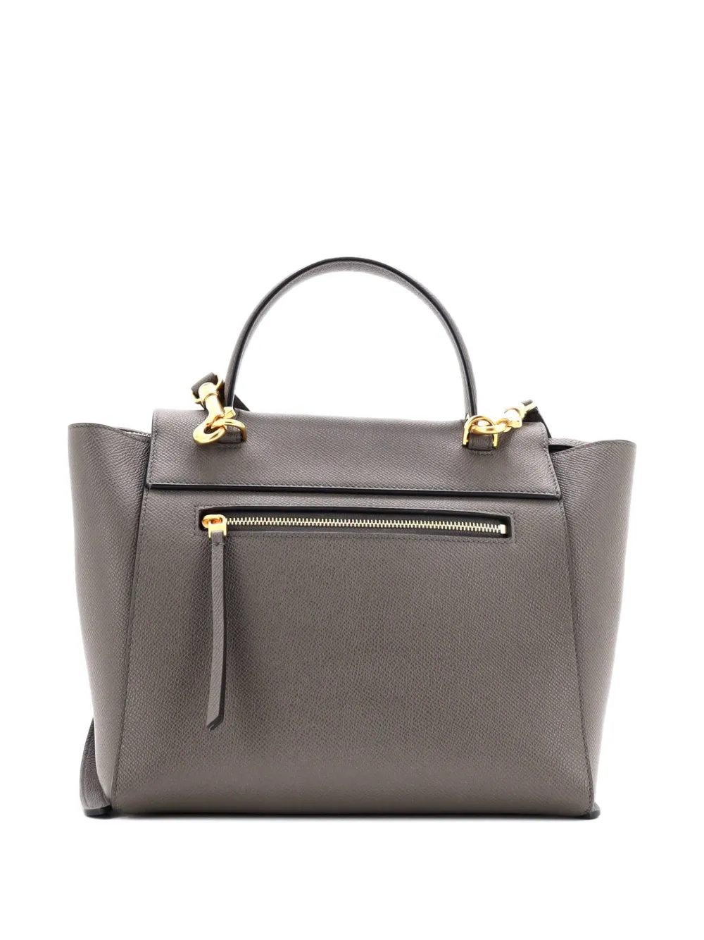 CELINE Pre-owned Belt Bag Textured Leather Micro Satchel In Gray