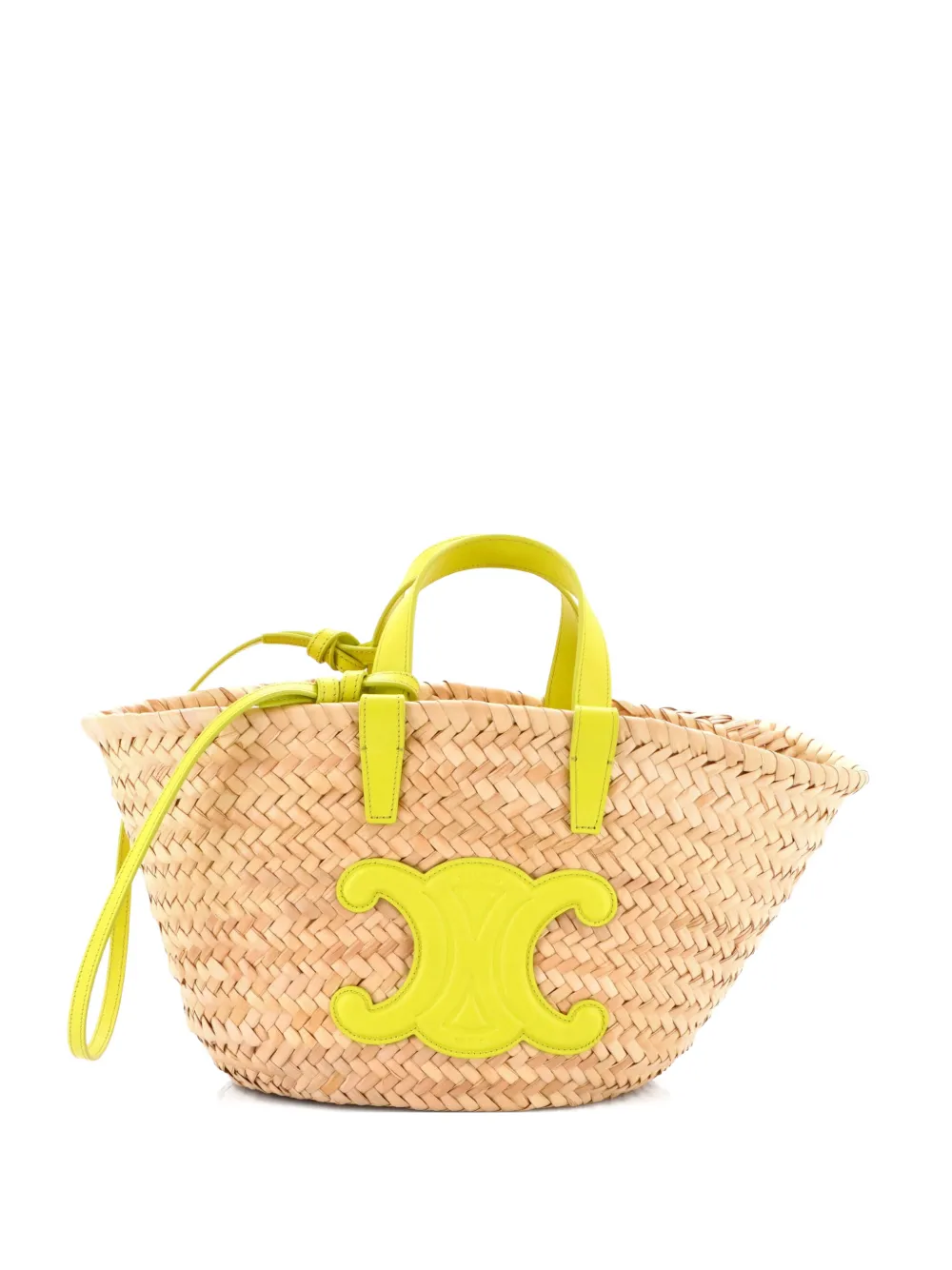 Celine Pre-Owned Triomphe Basket Raffia with Leather Teen shoulder bag – Neutrals