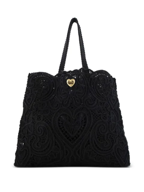 Dolce & Gabbana Pre-Owned Beatrice Crochet Lace Jacquard Large tote bag