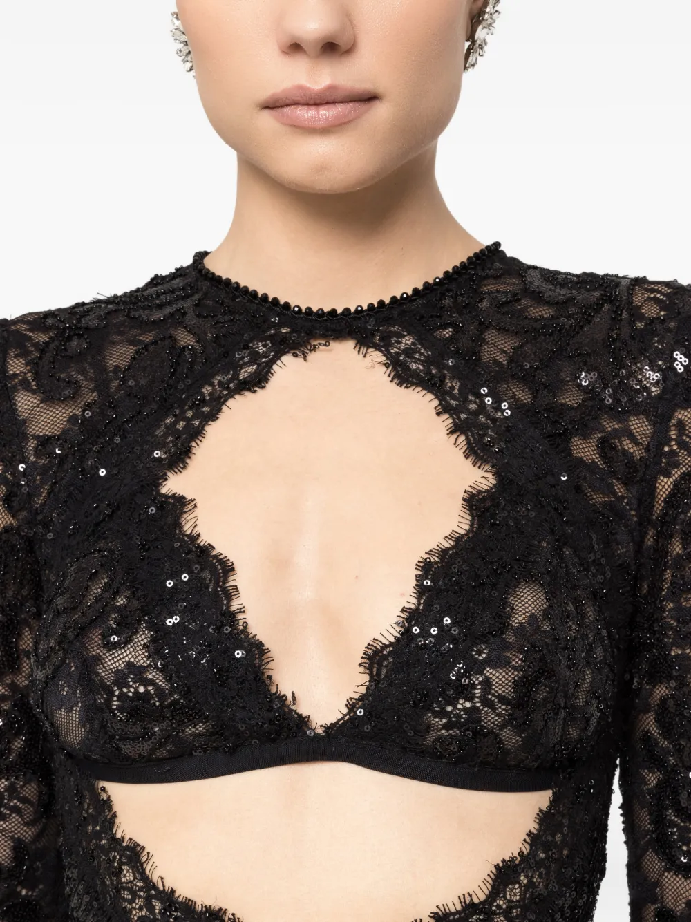 NISSA Maxi-jurk met pailletten Zwart