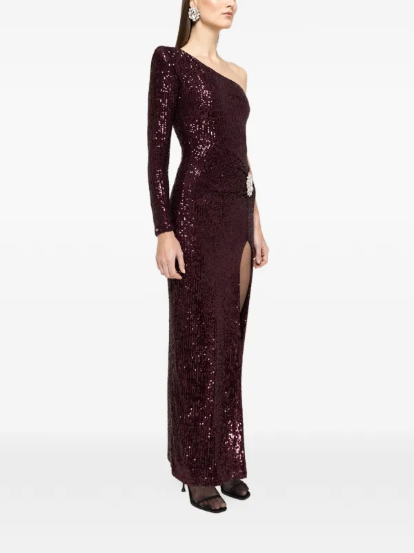 knee length dresses for ladies Mac Duggal One-Shoulder Embellished High-Low Gown main image 1