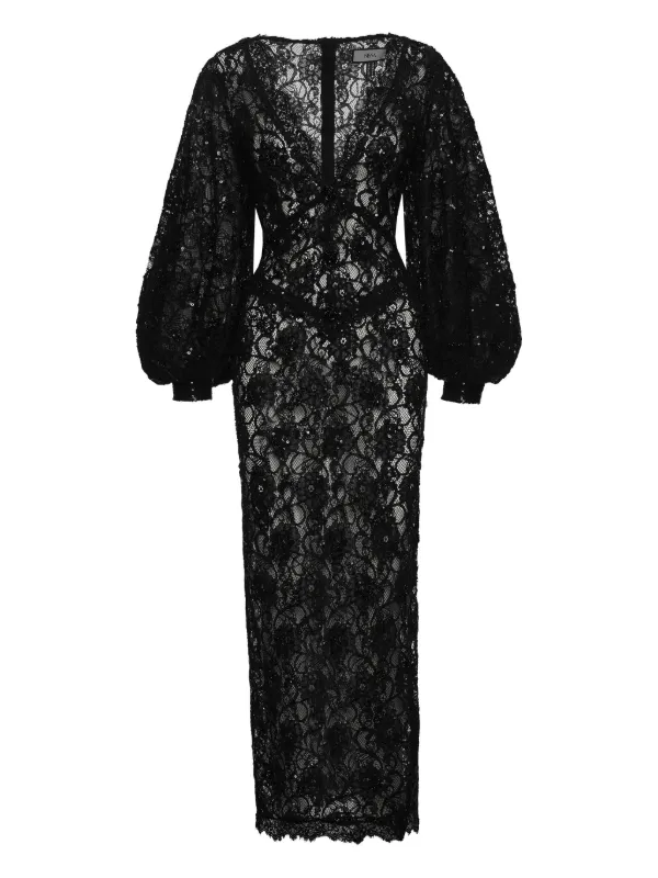 shay lace dress berry Asymmetric Scarf-Detail Midaxi Dress in True Red - 6 main image 0