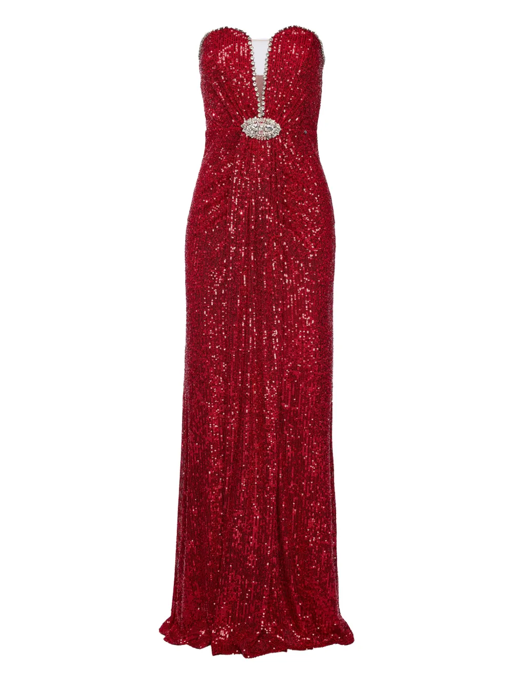 NISSA robe longue ornée de sequins | rouge | Image 1