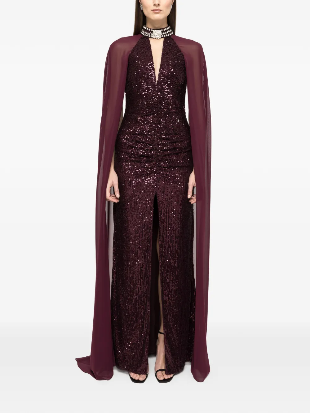 NISSA sequin-embellished maxi dress - Paars