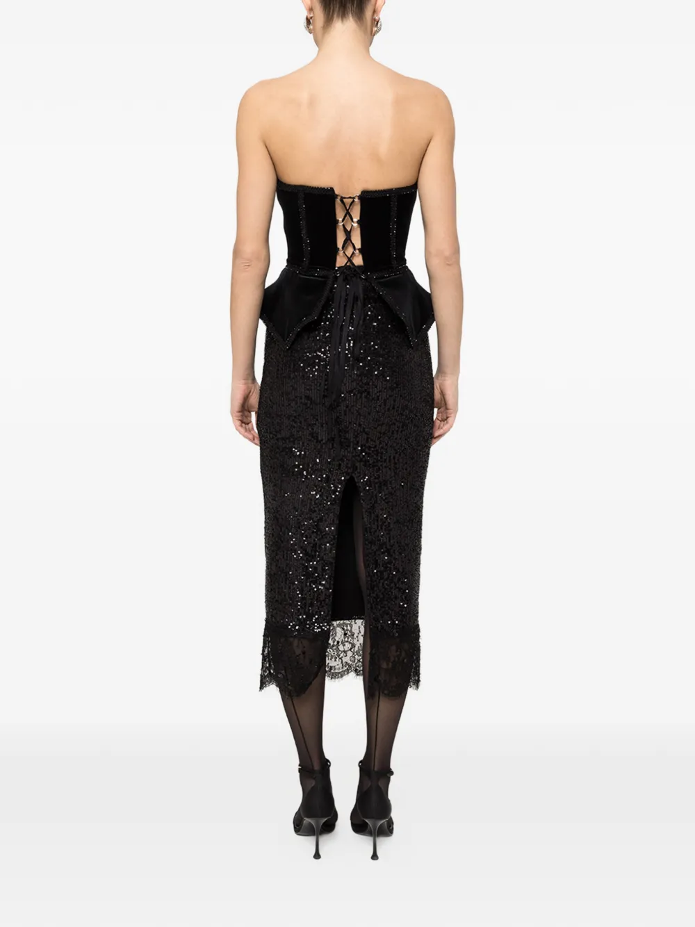  Nissa Embellished Corset Top - Black 