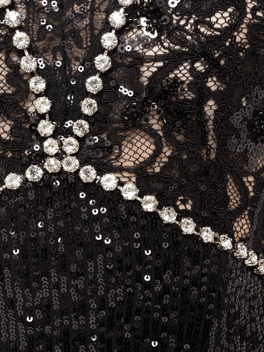 Nissa Sequin Lace Maxi Dress In Black