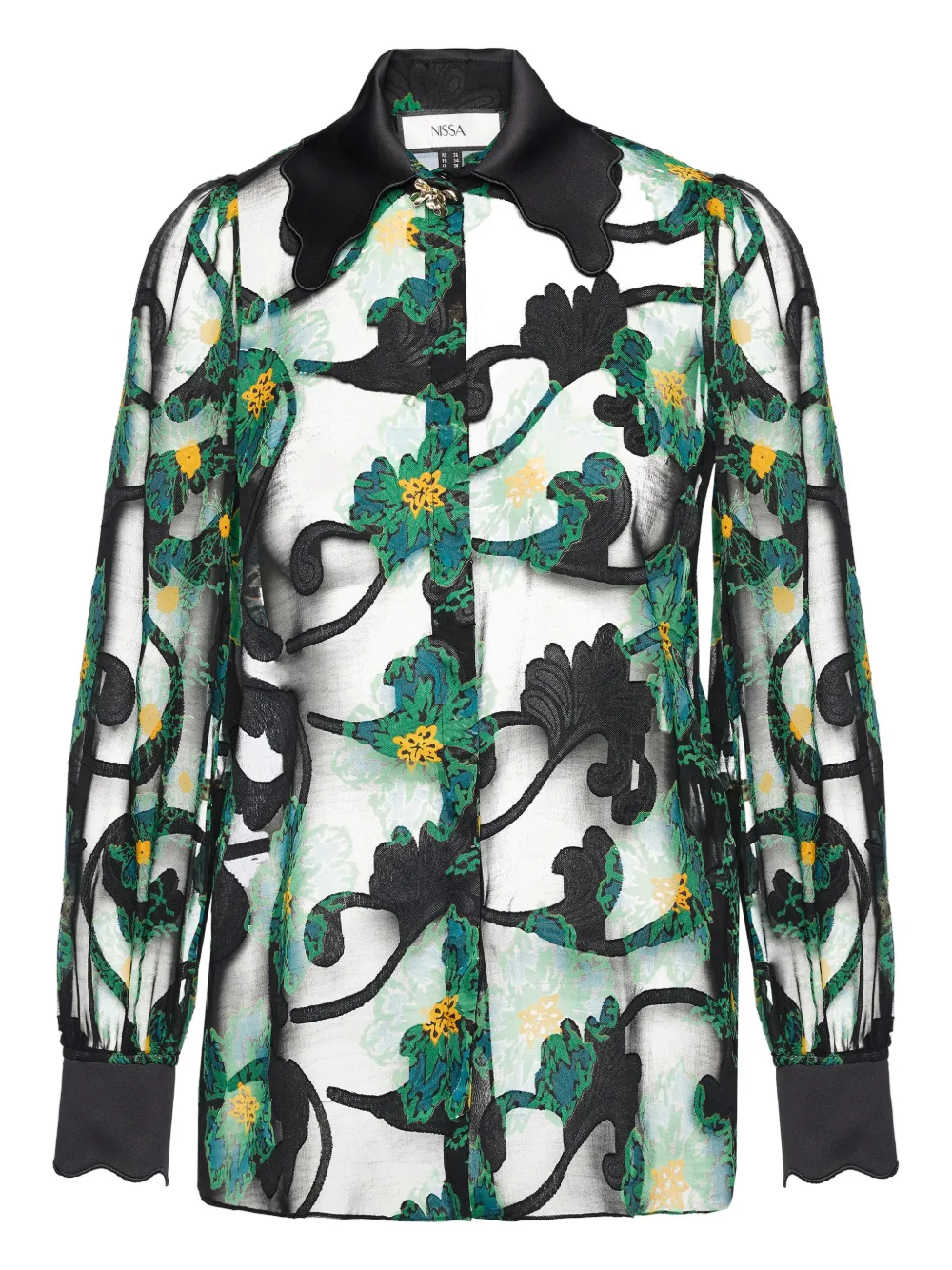 NISSA floral top - Nero